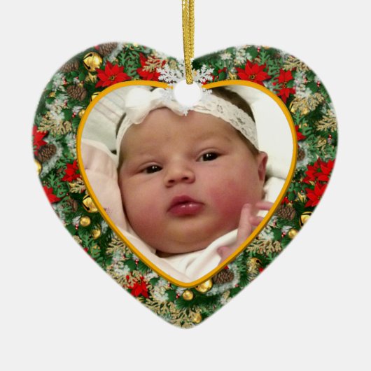 Keepomwille Baby's Photo Kerstversier Keramisch Ornament (Voorkant)