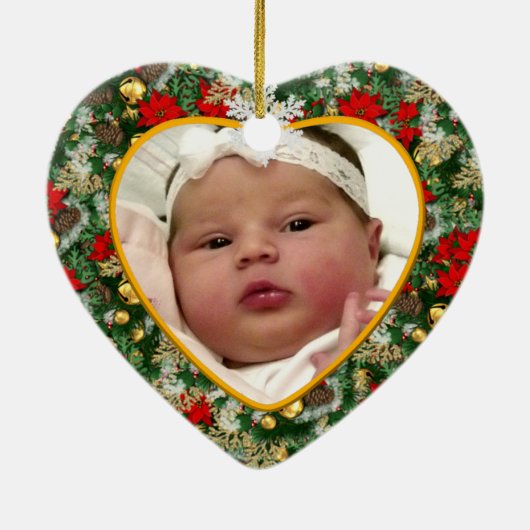 Keepomwille Baby's Photo Kerstversier Keramisch Ornament (Achterkant)