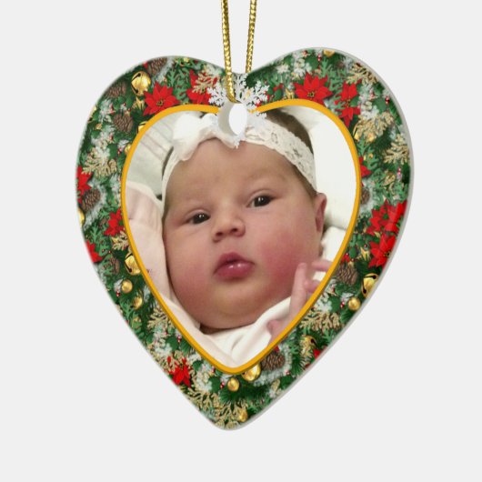 Keepomwille Baby's Photo Kerstversier Keramisch Ornament (Links)