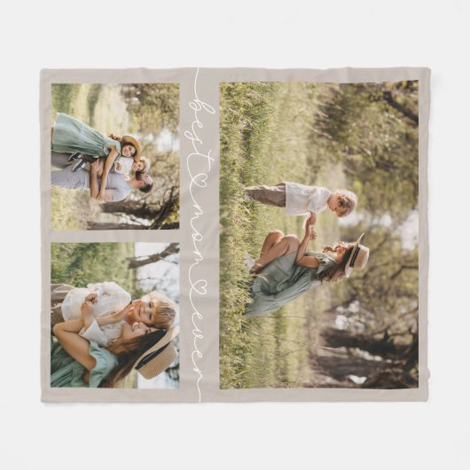 Keepomwille Best Mam ooit Photo Beige Fleece Deken (Voorkant (Horizontaal))