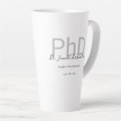 Keepomwille Black Grey Name PhD Afstuderen Latte Mok (Rechterhoek)