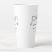 Keepomwille Black Grey Name PhD Afstuderen Latte Mok (Voorkant)