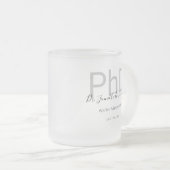 Keepomwille Black Grey Name PhD Afstuderen Matglas Koffiemok (Voorkant rechts)