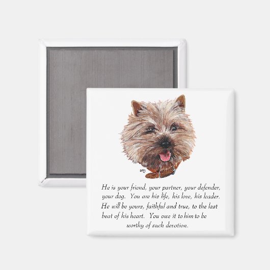 Keepomwille Cairn Terrier - Mannelijk Magneet (Voorkant / Achterkant)