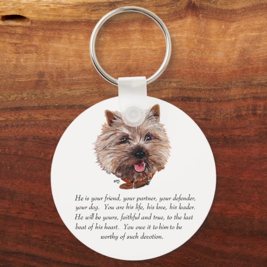 Keepomwille Cairn Terrier - Mannelijk Sleutelhanger (Voorkant)