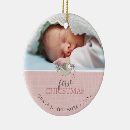 Keepomwille First kerstfoto Girl Keramisch Ornament (Rechts)