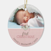 Keepomwille First kerstfoto Girl Keramisch Ornament (Links)