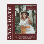 Keepomwille Foto's en Quote Afstuderen Gift Burgun Fleece Deken (Voorkant)