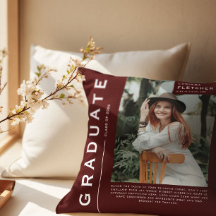 Keepomwille Foto's en Quote Afstuderen Gift Burgun Kussen