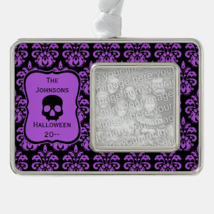 Keepomwille Halloween skull Verzilverd Omlijst Ornament