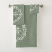 Keepomwille Pas getrouwd Couple Green Wreater Mono Bad Handdoek (Insitu)