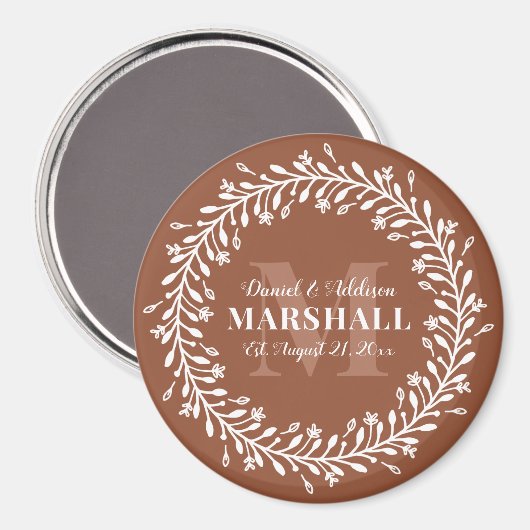 Keepomwille Pas getrouwd Couple Oranje Wreater Mon Magneet (Voorkant / Achterkant)