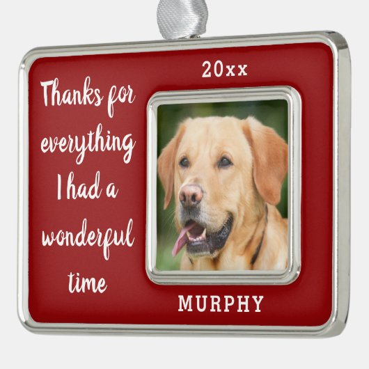 Keepomwille Pet Dog Cat Memorial Kerstdate Foto Verzilverd Omlijst Ornament (Links)