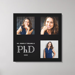 Keepomwille Photo Black PhD-Afstuderen Canvas Afdruk