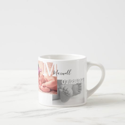 Keepomwille Photo Collage Birth Announding Espresso Kop (Rechts)