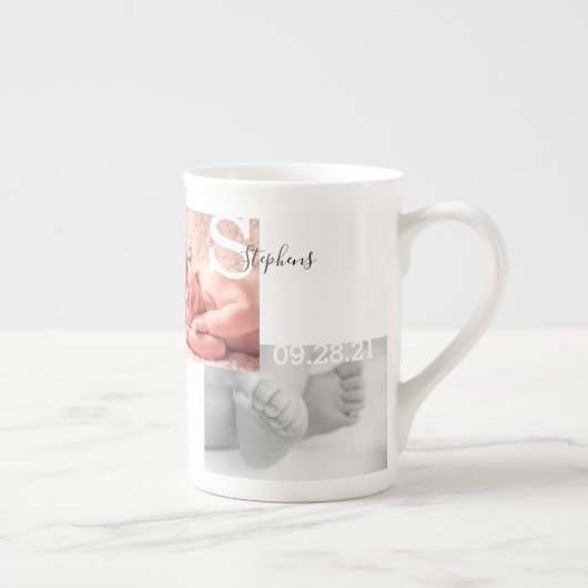 Keepomwille Photo Collage Birth Announding Porselein Kop (Rechts)