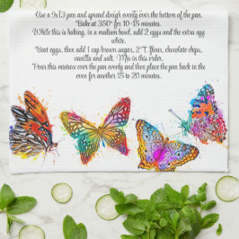 Keepomwille Recipe Gift Colorful Butterflies Theedoek