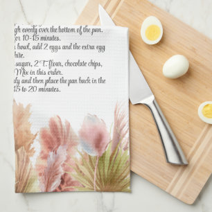 Keepomwille Recipe Gift Elegant Boho Pampas Grass Theedoek