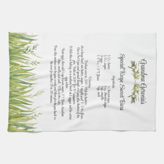 Keepomwille Recipe Sjabloon Gift Greenery Theedoek (Horizontaal)