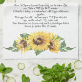 Keepomwille Recipe Sjabloon Waterverf Sunflower Gi Theedoek (Gevouwen)