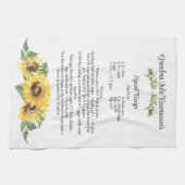 Keepomwille Recipe Sjabloon Waterverf Sunflower Gi Theedoek (Horizontaal)