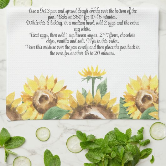 Keepomwille Recipe Sjabloon Waterverf Sunflower Gi Theedoek (Gevouwen)