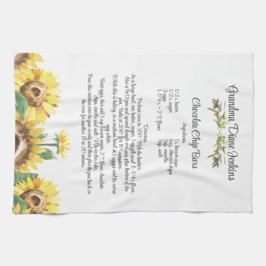 Keepomwille Recipe Sjabloon Waterverf Sunflower Gi Theedoek (Horizontaal)