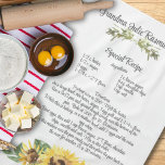 Keepomwille Recipe Sjabloon Waterverf Sunflower Gi Theedoek<br><div class="desc">Keepomwille Recipe Sjabloon Floral Herfst Gift Kitchen handdoeken met waterverf groene zonnebloemen.</div>