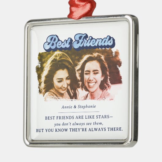 Keepomwille Retro Best Friends Photo Ceramic Ornam Metalen Ornament (Links)
