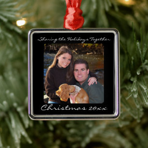 Keepomwille Silver Fotokerstversiering met bericht Metalen Ornament