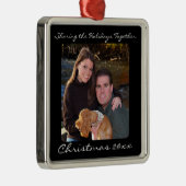 Keepomwille Silver Fotokerstversiering met bericht Metalen Ornament (Rechts)