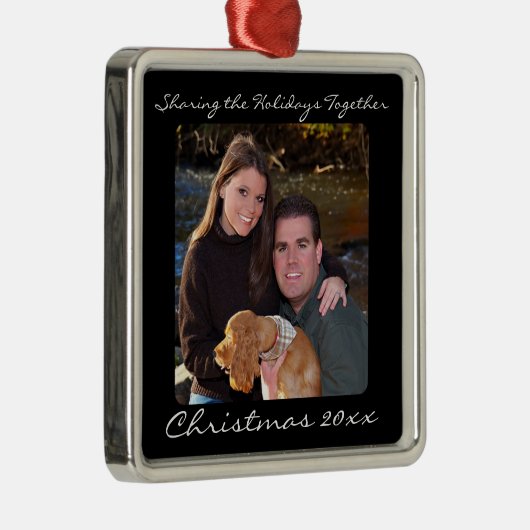 Keepomwille Silver Fotokerstversiering met bericht Metalen Ornament (Rechts)