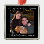 Keepomwille Silver Fotokerstversiering met bericht Metalen Ornament (Voorkant)