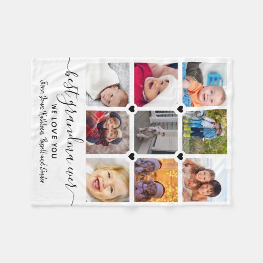 Keepomwille verbonden door Love 9 Photo Collage Fleece Deken (Voorkant (Horizontaal))