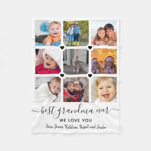 Keepomwille verbonden door Love 9 Photo Collage Fleece Deken (Voorkant)