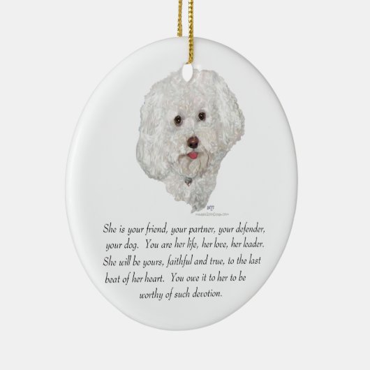 Keepomwille, Vrouw Dog Keramisch Ornament (Rechts)