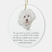 Keepomwille, Vrouw Dog Keramisch Ornament (Links)