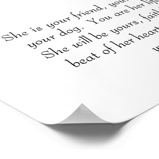 Keepomwille, Vrouw Dog Poster (Hoek)