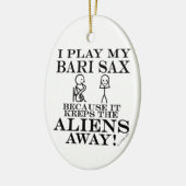 Keeps Aliens Away Bari Sax Keramisch Ornament (Links)