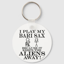 Keeps Aliens Away Bari Sax Sleutelhanger