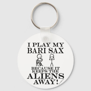 Keeps Aliens Away Bari Sax Sleutelhanger