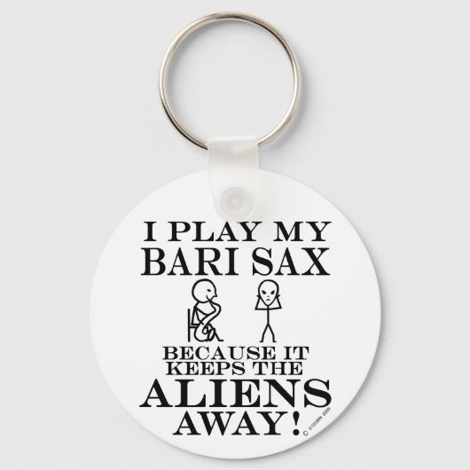 Keeps Aliens Away Bari Sax Sleutelhanger (Voorkant)