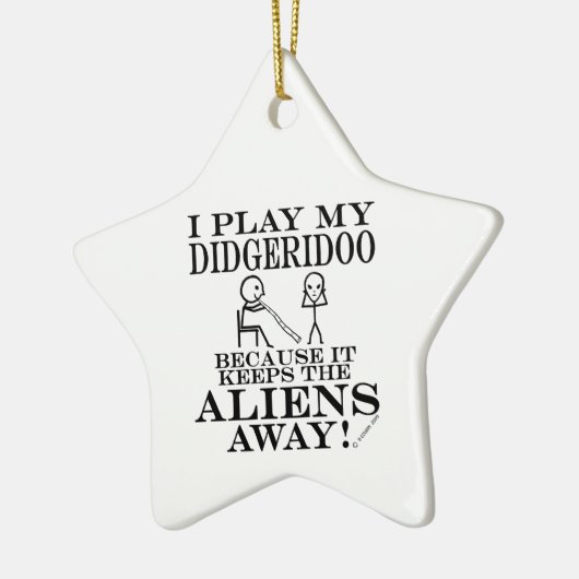 Keeps Aliens Away Didgeridoo Ceramic Ornament (Links)