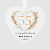 Keepsake 55th 💞 Gold Wedding Jubileum Ornament (voorkant)
