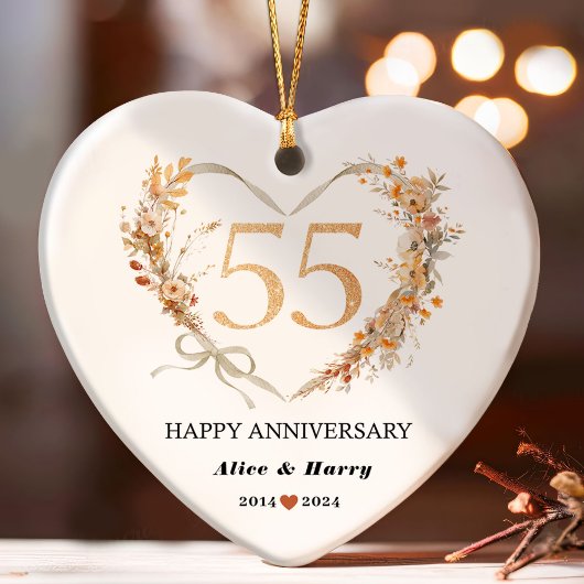 Keepsake 55th 💞 Gold Wedding Jubileum Ornament
