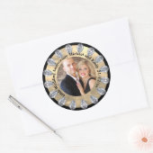 Keepsake 60e bruiloft JUBILEUM FOTO DIAMANT Ronde Sticker (Envelop)