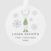 Keepsake Baby's eerste kerst rendieren foto Ornament (voorkant)