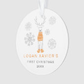 Keepsake Baby's eerste kerst rendieren foto Ornament (voorkant)