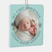 Keepsake Baby's eerste kerstfoto Keramisch Ornament (Rechts)