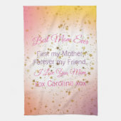 Keepsake beste moeder ooit trendy moderne Moederda Theedoek (Verticaal)